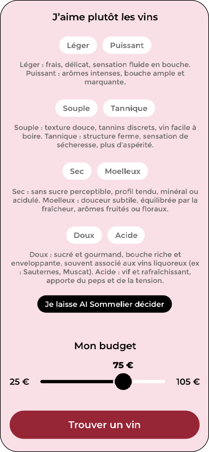 Caviste filtre vins